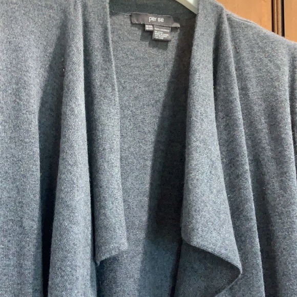 PerSe Grey cashmere waterfall cardigan. NWT - Picture 4 of 7